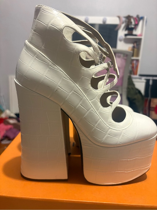 Marc Jacobs Shoes - Women's White Platform Lace-Up Heels